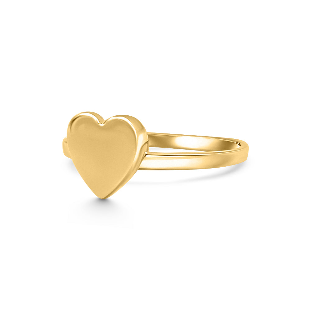 14K Gold Personalized Heart Ring