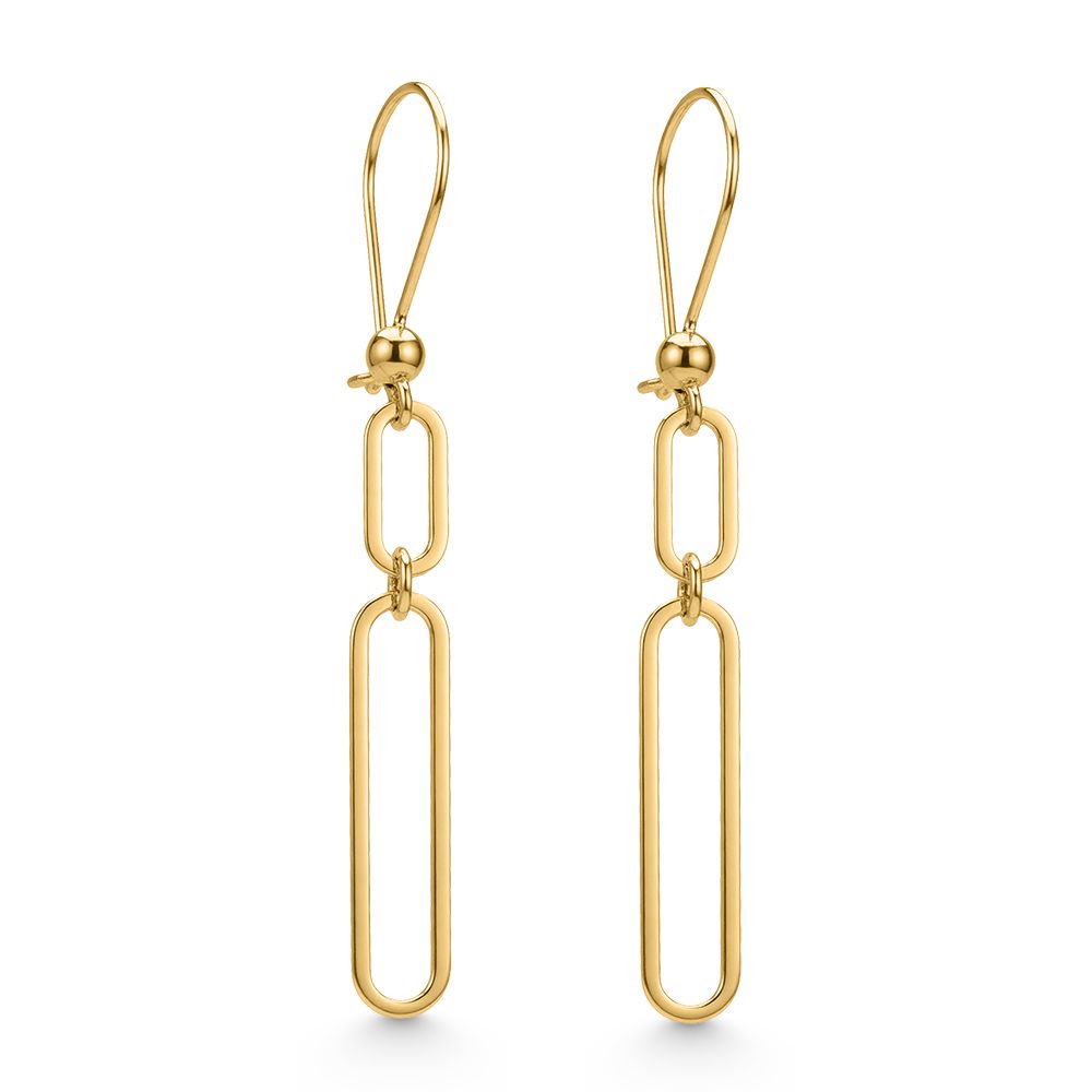 14k Yellow Gold Linked Drop Earrings