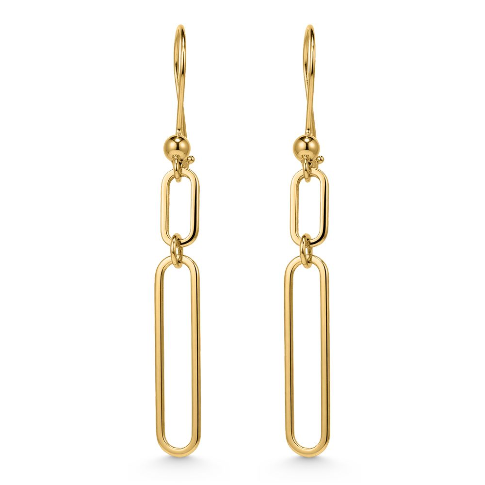 14k Yellow Gold Linked Drop Earrings